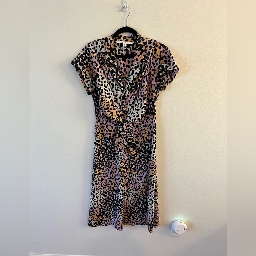 Veronica Beard Amani Watercolor Leopard Dress Sz S/4